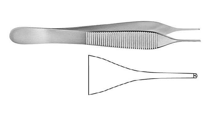 ADSON Пінцет хірургічний; прямий; 1x2 зубчики; 15,0см; ширина бранш 2,0+/-0,2. Tontarra Medizintechnik GmbH